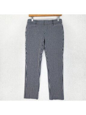 Banana Republic Pants Womens 2 Blue Striped Sloan Slim Straight Stretch Casual